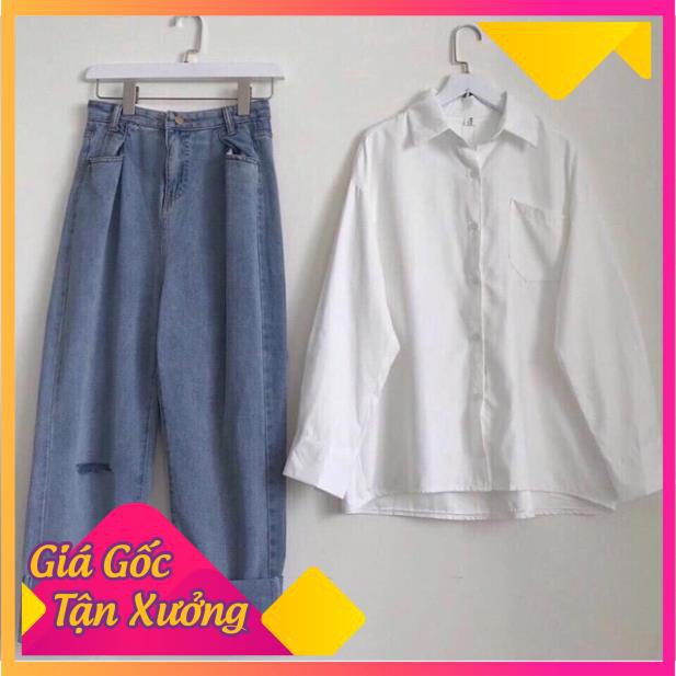 Quần ống rộng rách