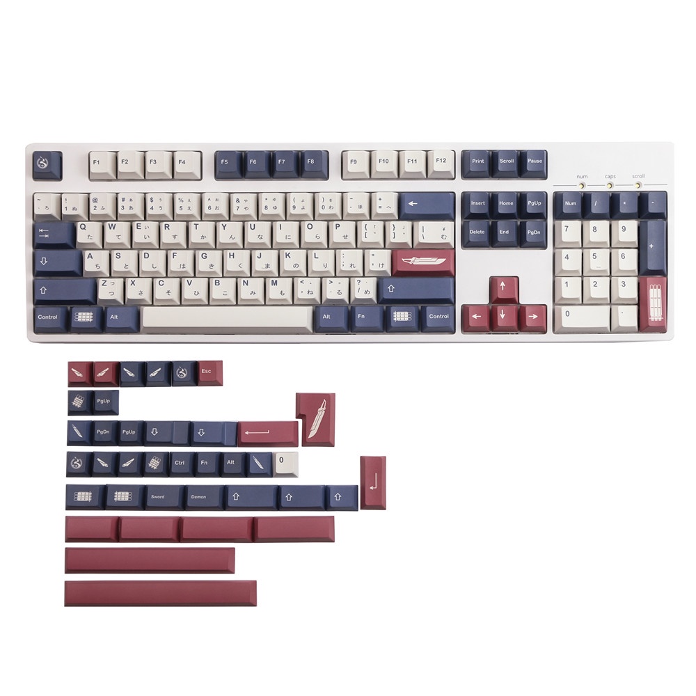 Gói phím GMK Demon Sword, 140 phím keycaps Cherry Profile DYE-SUB Cá nhân hóa GMK Keycaps cho bàn phím cơ