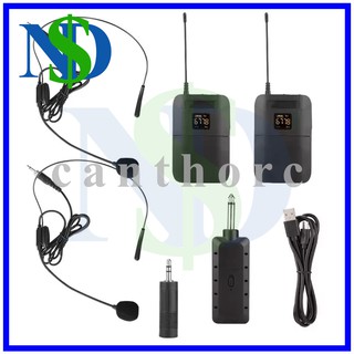 Bộ 2 microphone MIC E9 Micro Không Dây Đeo Tai Thu Sóng Từ Xa 50M đầu thu chuẩn 6.5Mm (loại tốt)