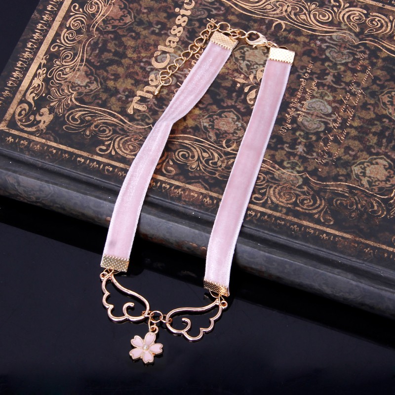 Vòng cổ choker dây nhung mặt khắc hình ngôi sao thủ lĩnh thẻ bài Sakura