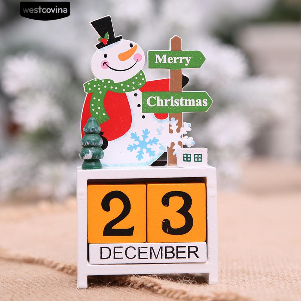 Lịch Gỗ Hình Ông Già Noel / Người Tuyết / Nai Sừng Tấm Trang Trí Giáng Sinh