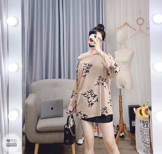 Pull giấy họa tiết dáng rộng