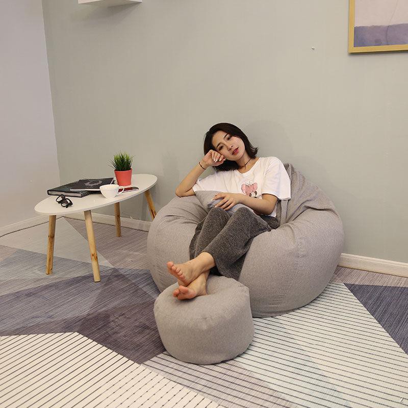 ☒▫✵ghế lười tatami Căn hộ đơn nhỏ bean bag sofa lưới sáng tạo ban công phòng ngủ màu đỏ thư giãn