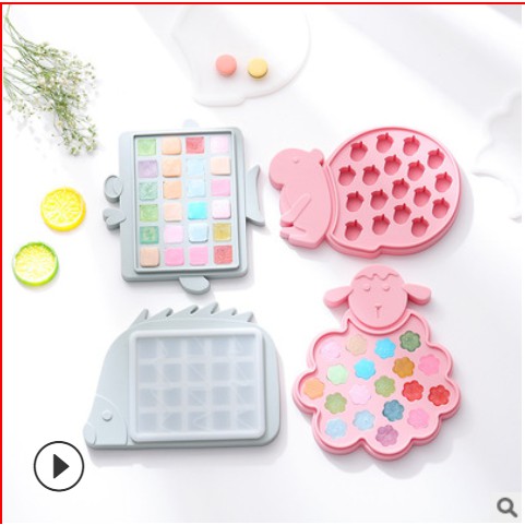 Khuôn Silicon Làm Đá/ Thạch Nhiều Mẫu Có Nắp Đậy