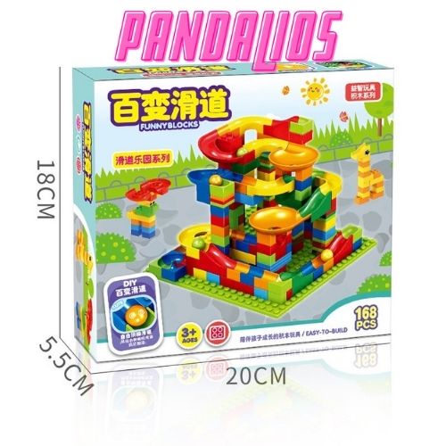 Bộ đồ chơi LEGO xếp hình cầu trượt thả bi 168 chi tiết nhựa NGUYÊN SINH cao cấp