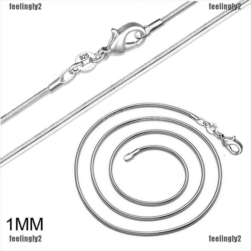 Vòng cổ mạ bạc 925 1mm 16&quot; 18&quot; 20&quot; 22&quot; 24&quot;