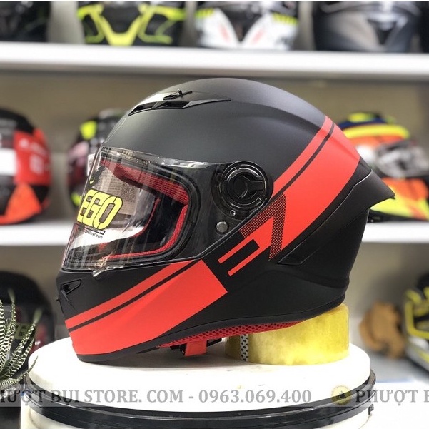 Mũ bảo hiểm fullface EGO E7 đen đỏ nhám