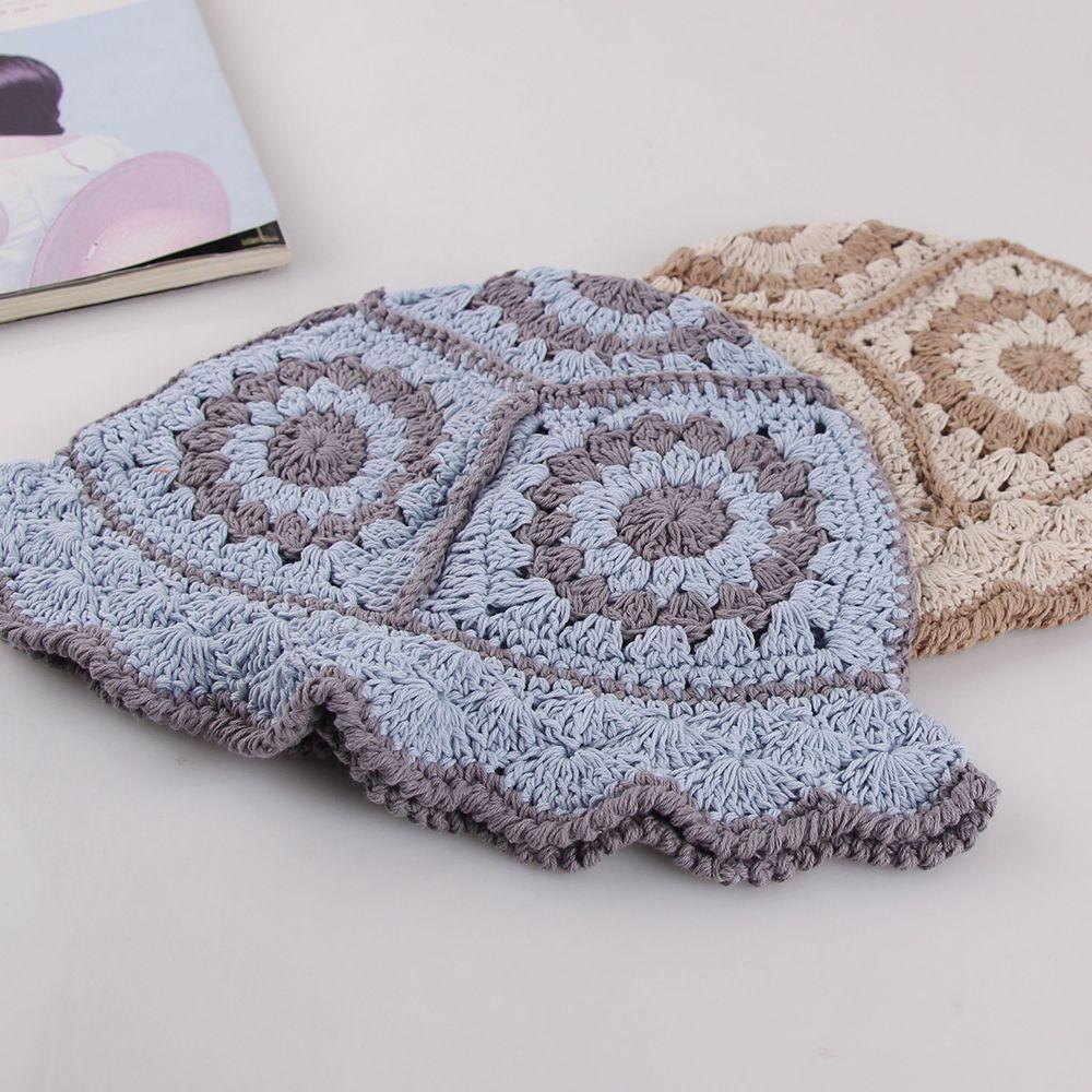 Nón Tai Bèo Dệt Kim Họa Tiết Hoa Rỗng Kiểu Retro Hàn Quốc Xinh Xắn