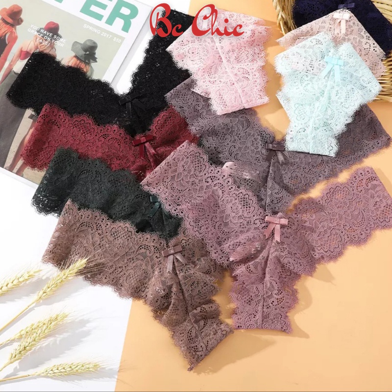 Quần Lọt Khe Nữ , Quần Lót Lọt Khe Sexy Ren Lọt Khe cao cấp cạp chữ T sexy gợi cảm mã Q411 BC_CHIC LINGERIE