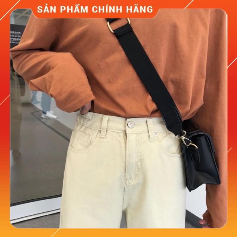 Quần Jean lửng nữ Ống rộng Dáng suông Lưng thun Cạp cao Quần Bò nữ lửng Lưng cao Lưng chun Ulzzang Hàn Quốc -pc2