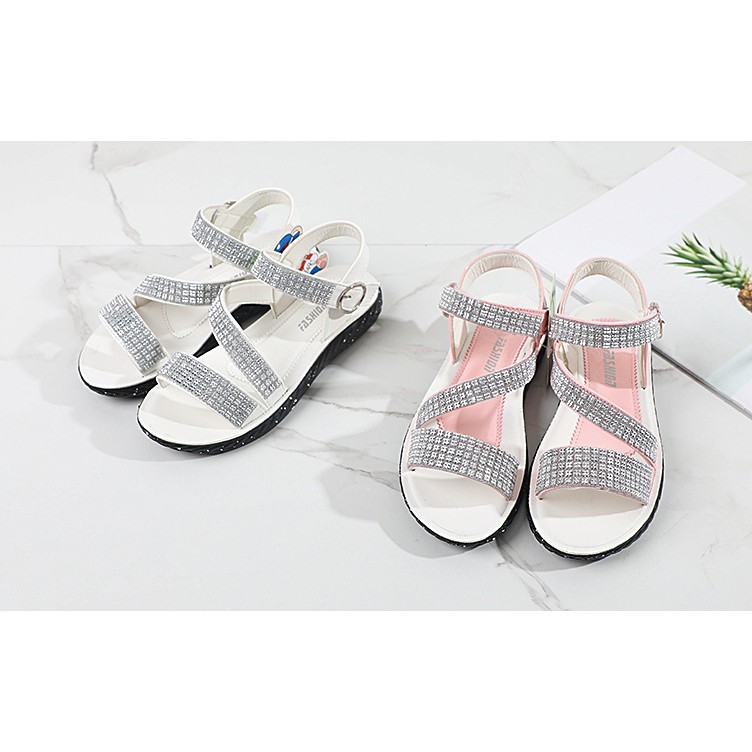 sandal bé gái size 27-38 quai chéo đá siêu dễ thương