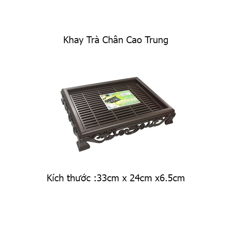 [DUCMART] Khay Trà Đựng Ấm Chén Song Long Cao Cấp ( Size Trung & Size Đại )