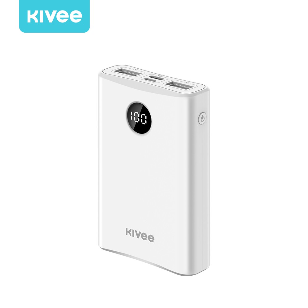 Pin Sạc Dự Phòng Mini Kivee PT101P 10000mah PD 18W Chất Lượng Cao Với Màn Hình LED Điện Tử + 4 Cổng