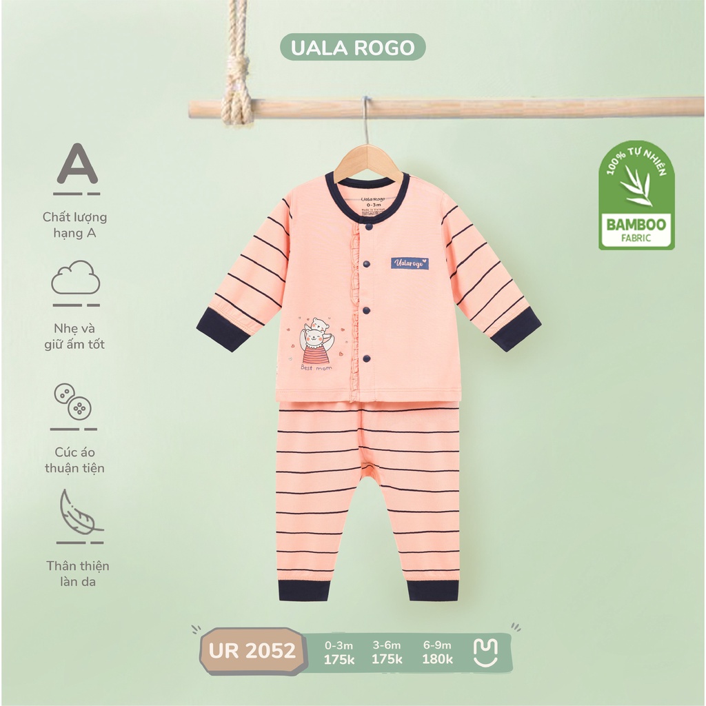 Bộ quần áo sơ sinh UalaRogo họa tiết ngộ nghĩnh cho bé 0-9M