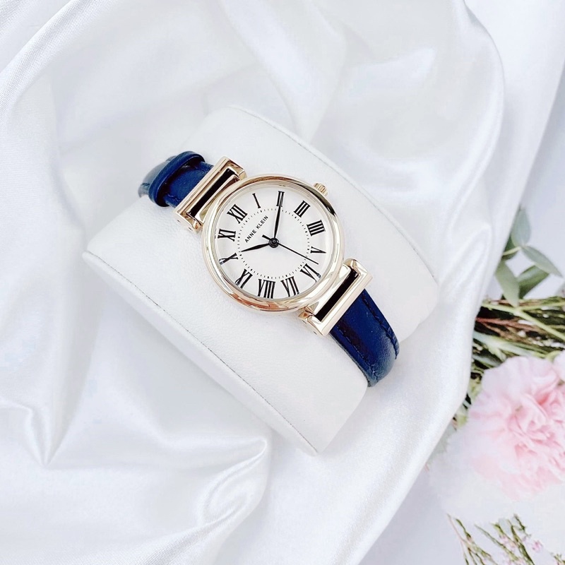Đồng hồ nữ ANNE KLEIN model AK/2246CRNV dây da xanh navy trẻ trung