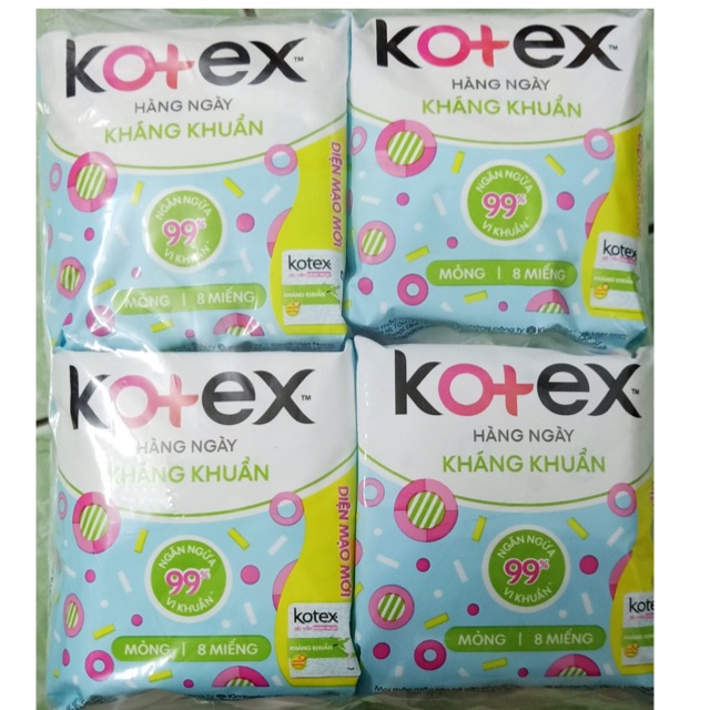 Băng vệ sinh Kotex hàng ngày kháng khuẩn 8 miếng