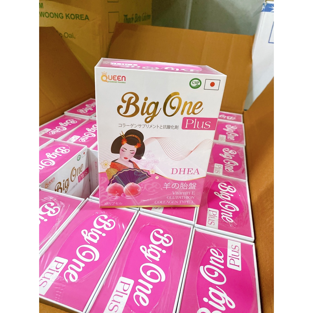 Viên uống tăng vòng 1 big one nở ngực hồng nhũ hoa  trắng sáng da giảm nám tàn nhang chống oxi hóa hộp 2 lọ chính hãng