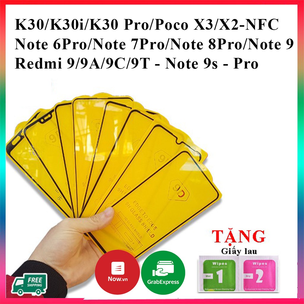 Cường lực redmi Note 8 Pro Note 7 Pro Note 6 Pro Note 9 Pro Note 10 Pro Mi 10T Pro 10i Mi 9 Lite CC9 Mi 8 Lite Full Màn