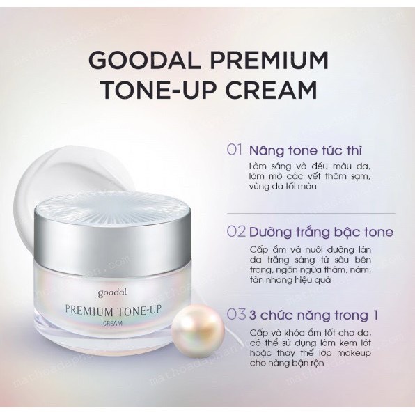 Kem Ốc Sên Dưỡng Trắng Da Goodal Premium Snail Tone Up 30ml