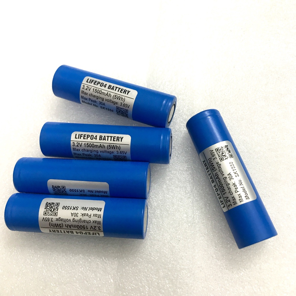 Pin sắt LifePO4 18650 1500mAh 3.2V mới 100%