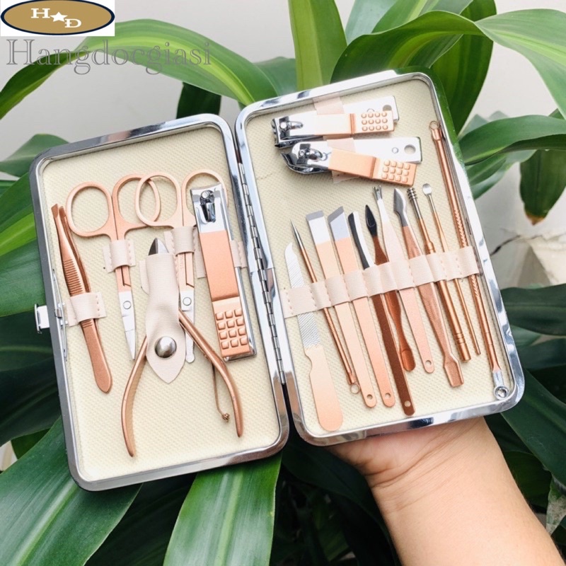 Bộ cắt móng tay 18 món cao cấp - kìm bóng móng tay, móng chân, kìm cắt da