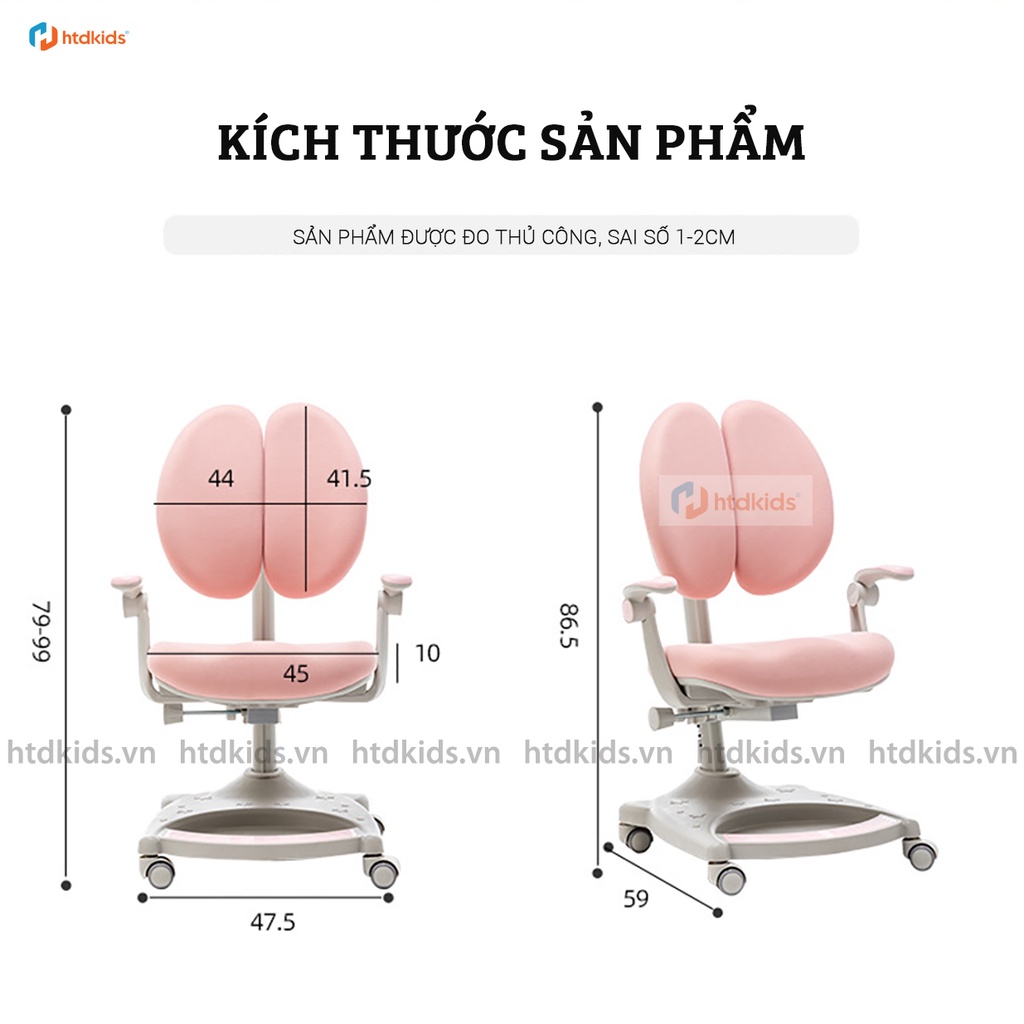 ( Tặng bọc ghế + Đai chống gù ) Ghế  ngồi học thông minh chống gù lưng cho bé HTDkids CH4807