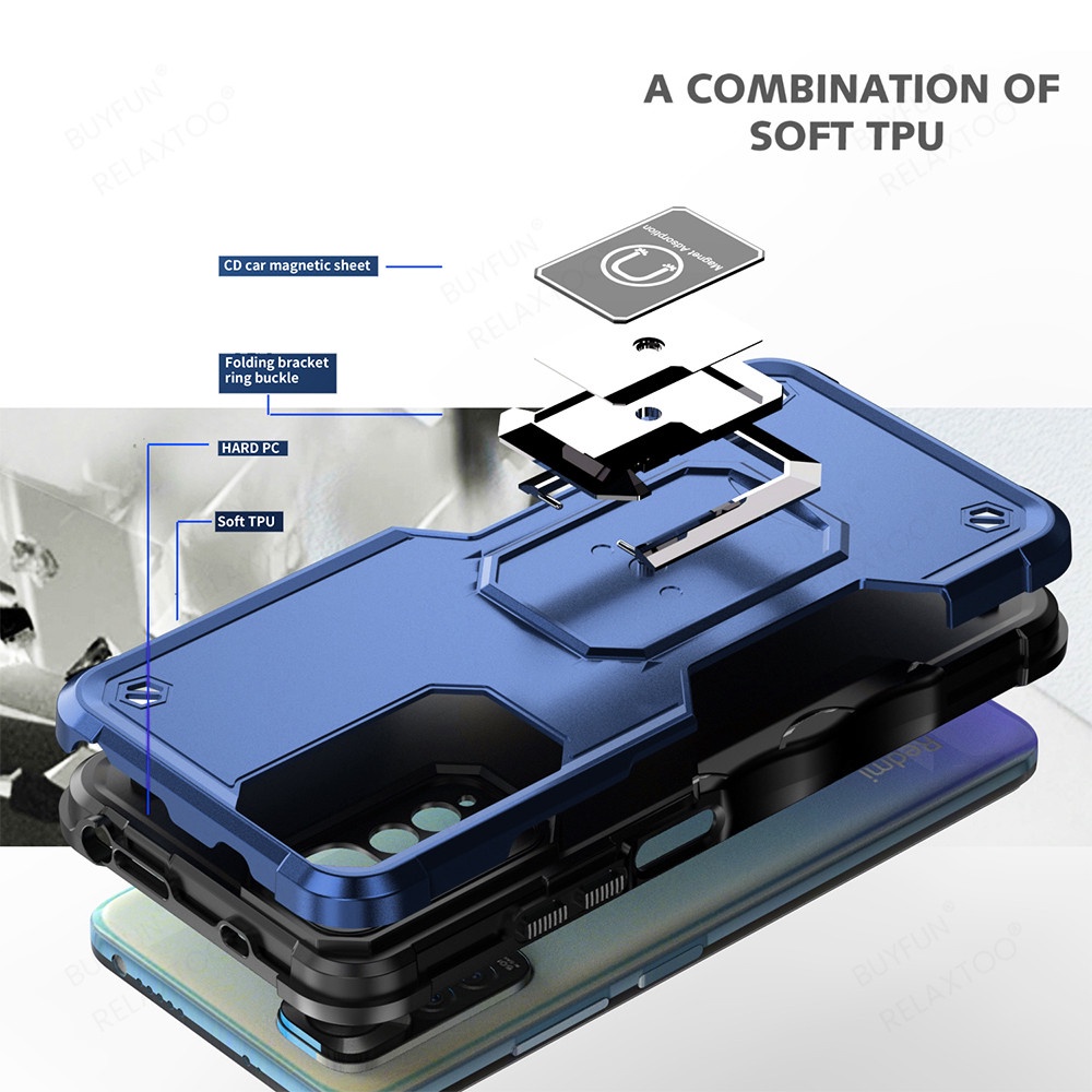 Ốp Điện Thoại Cứng Kiểu Giáp Chống Sốc Kèm Giá Đỡ Từ Tính Cho xiaomi 11t pro case xiomi mi 11tpro mi11t 11 t t11 5g