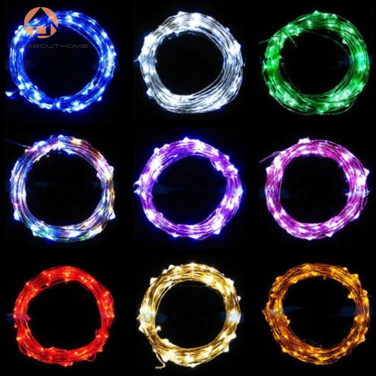 ABH❤ Đèn LED dây 2m gồm 20 bóng đèn nhỏ chạy bằng pin dùng trang trí lễ Giáng Sinh