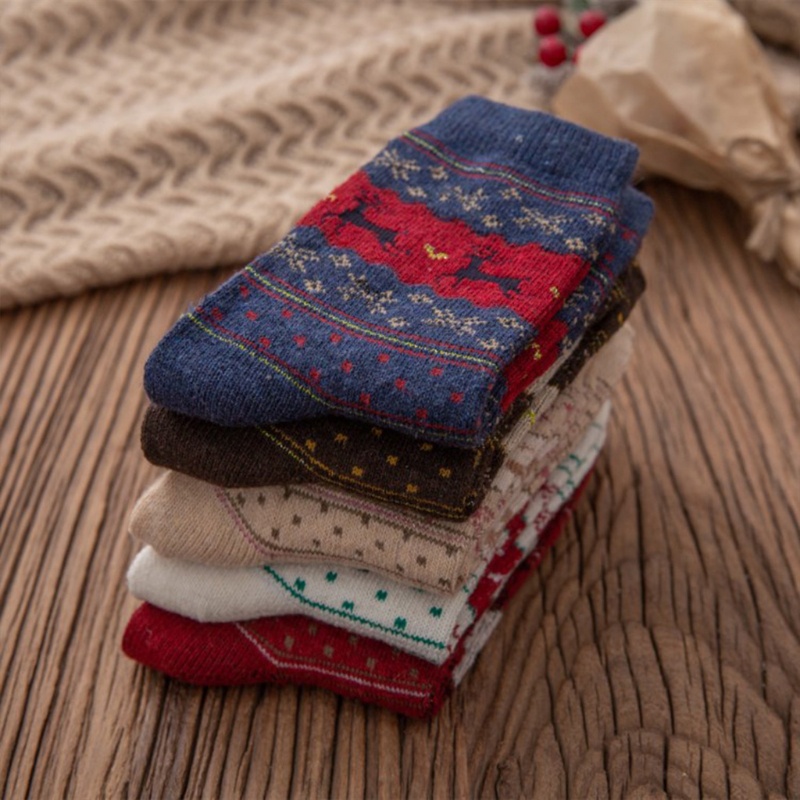 Xiangbao Vớ Len Giả Họa Tiết Sọc / Tuần Lộc Giáng Sinh Mùa Đông Cho Nữ