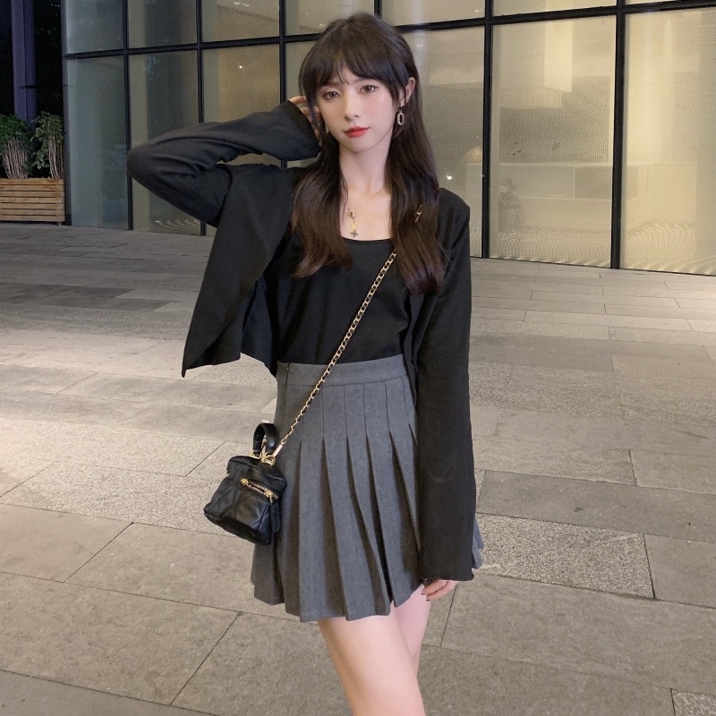 ZHELIHANGFEI Áo Cardigan Tay Dài Lưng Cao Kiểu Dáng Quyến Rũ Dễ Phối Đồ