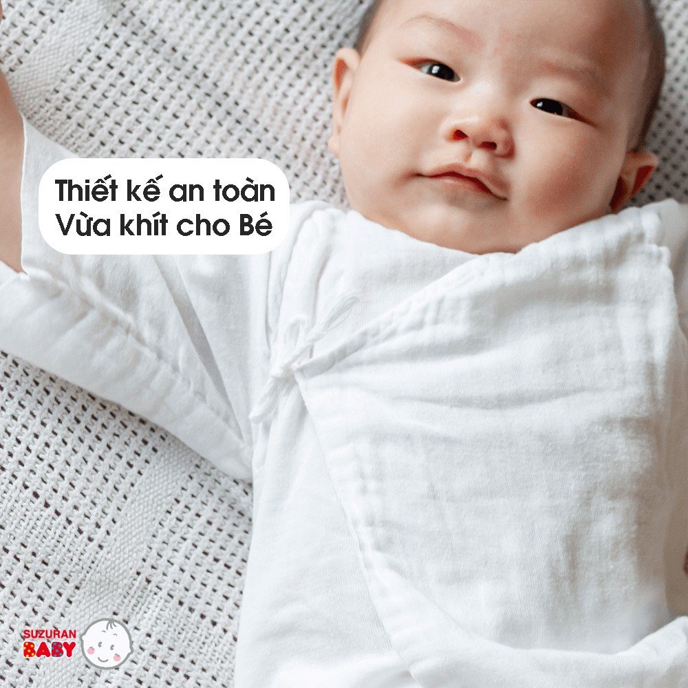 Áo sơ sinh Chitosan kháng khuẩn Suzuran Japan - Ngắn
