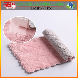 Khăn lau bếp đa năng 2 mặt siêu thấm hút, khăn lau chén bát, bàn ghế kháng khuẩn