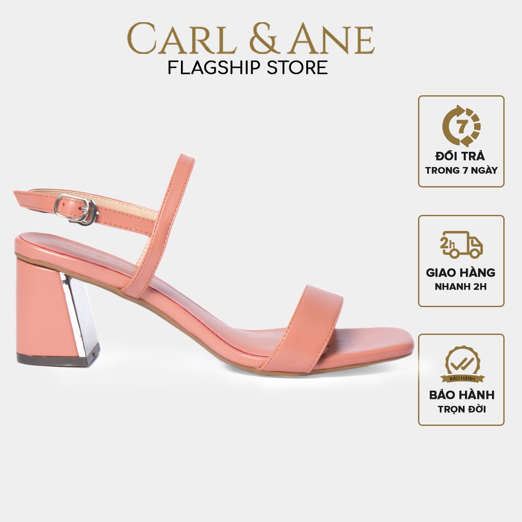 [Mã WABRTL3 -10% đơn 250K]Carl &amp; Ane - Giày sandal mũi vuông cao 7cm màu hồng đậm _ CS005