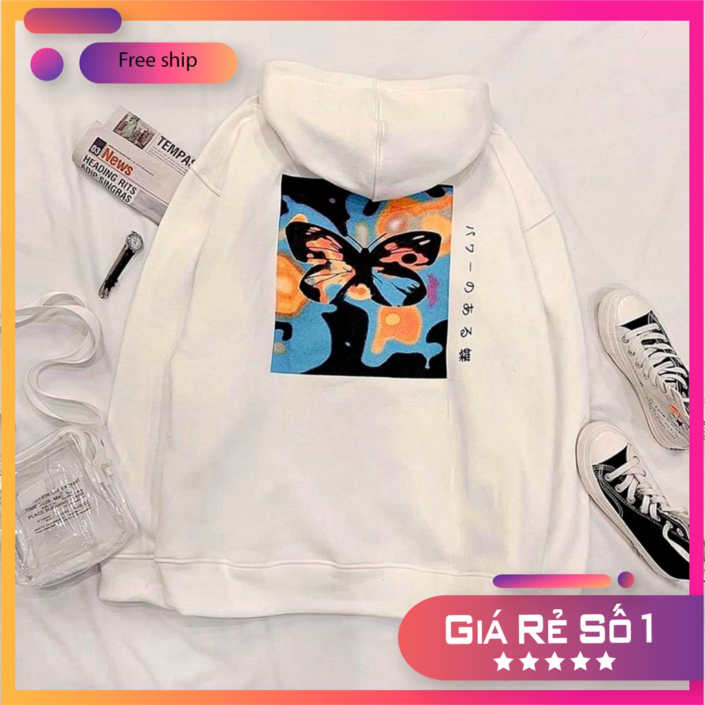 (Giá Rẻ) ÁO HOODIE - ÁO KHOÁC NỈ NGOẠI Bươm Bướm (HD1300 - Ảnh Thật)