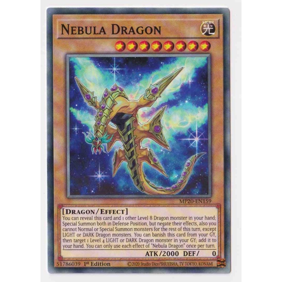 Thẻ bài YUGIOH - Nebula Dragon - MP20-EN159 - Common 1st Edition