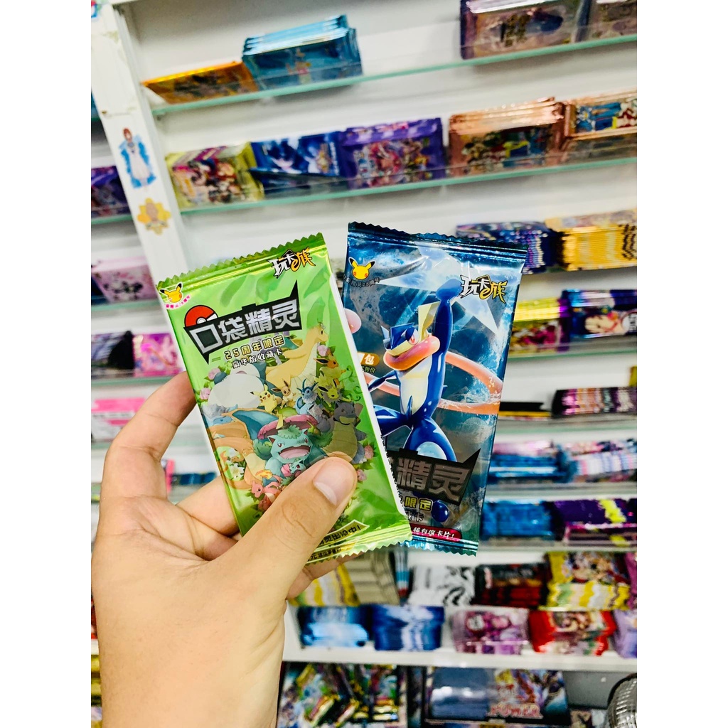 10 ảnh thẻ/Gói nhân phẩm Anime Pokemon ngẫu nhiên chibi xinh xắn