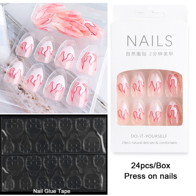 Set 24 Miếng Dán Trang Trí Móng Tay 2022 Kiểu Dáng Mới