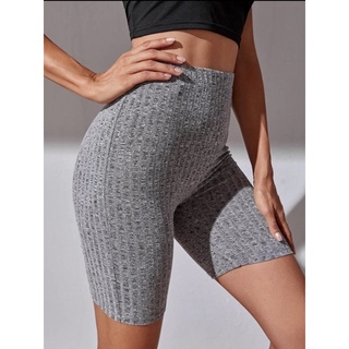 Quần legging lửng thun gân Đan biker thể thao nữ
