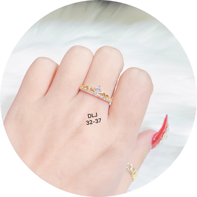 [FREESHIP]Nhẫn Vương Miện Gold trẻ trung VHJ