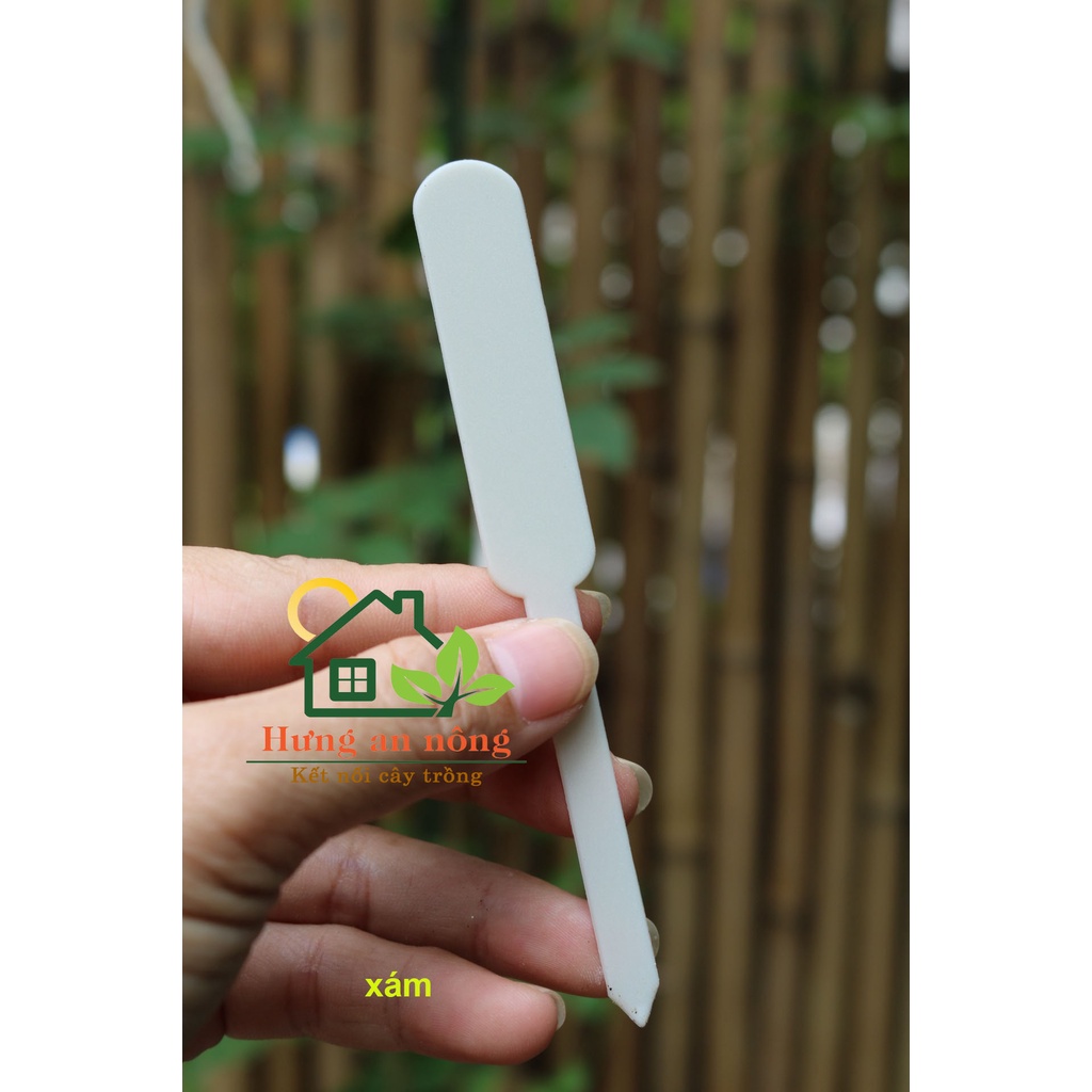 50 thẻ que trụ cắm ghi nhớ tên giống cây trồng nhựa PP dẻo bền có 10 màu size 12x1.5cm