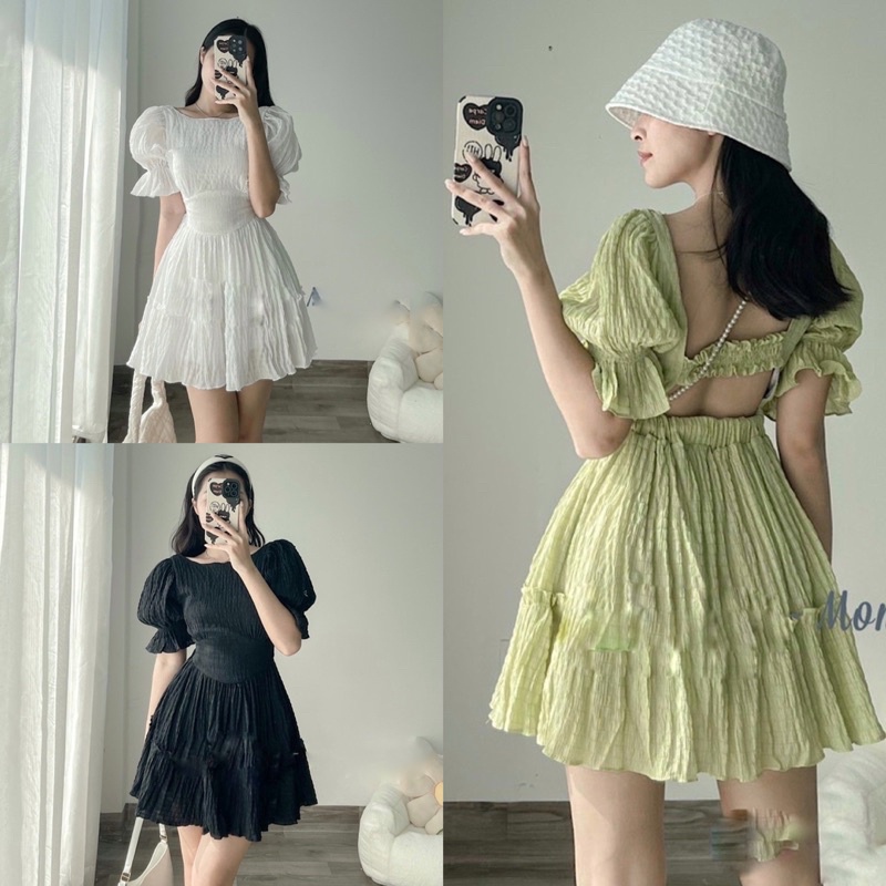 Váy hở lưng thiết kế,Đầm Đan lưng sexy đi biển.-Shyncloset