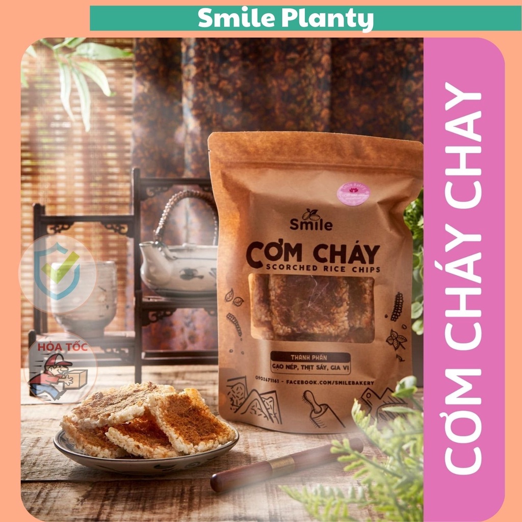 Cơm cháy Chay Smile , đồ ăn dành cho người ăn Chay, túi cơm cháy 250gr - SmilePlanty