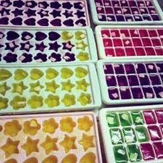 Sét 2 khuôn làm đá.làm thạch rau câu có nắp đậy,đáy sinicol dễ lấy