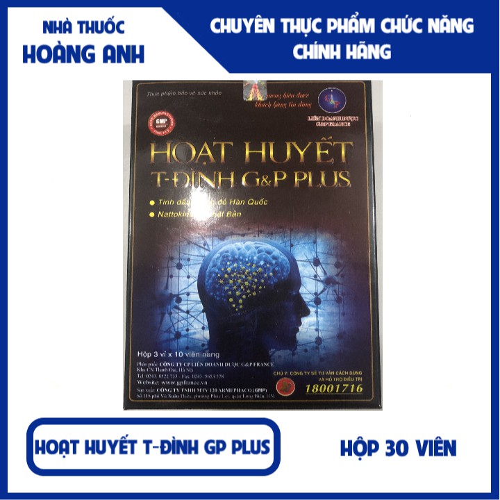 Hoạt huyết tiền đình GP plus - Hết đau đầu, đau nửa đầu, ổn định huyết áp