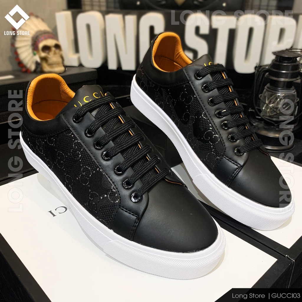 Giày thể thao nam đẹp sneaker đế cao chất da cao cấp tăng chiều cao 3cm LONGSTORE GUCCI01-04
