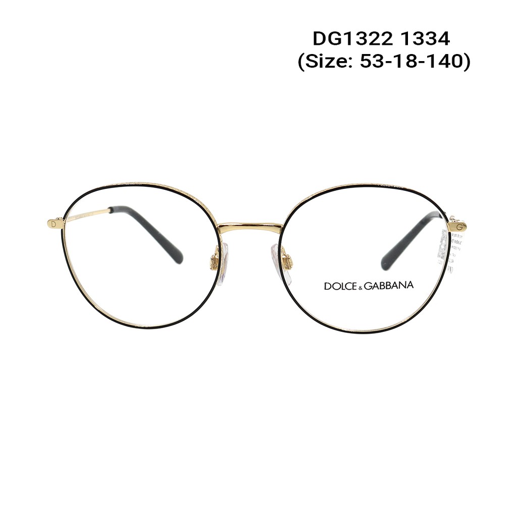 Gọng kính nam nữ chính hãng Dolce &amp; Gabbana DG1322 màu sắc thời trang, thiết kế dễ đeo bảo vệ mắt