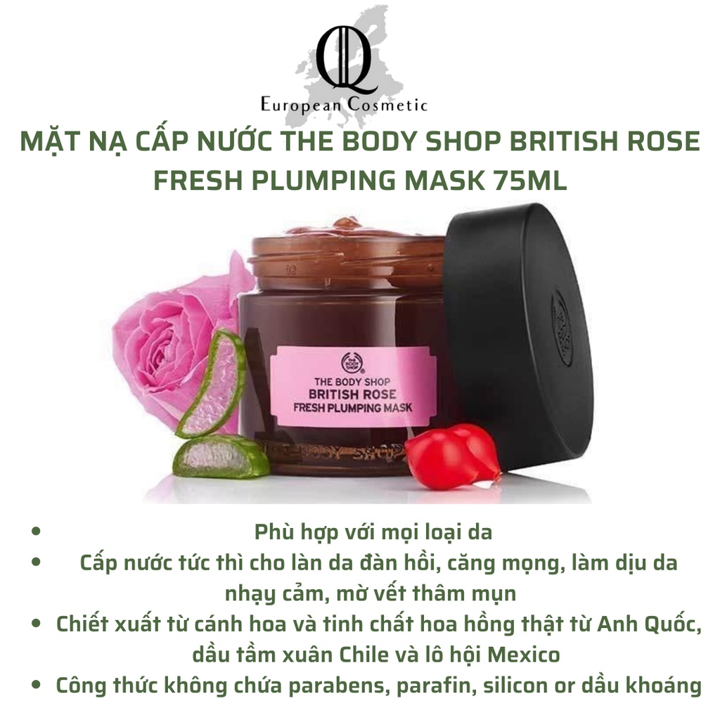 Mặt nạ cấp nước the body shop british rose fresh plumping mask