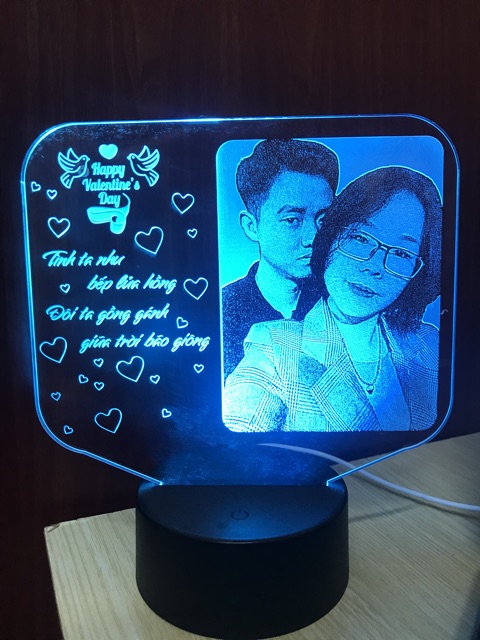 ĐÈN LED 3D KHẮC ẢNH - QUÀ TẶNG Valentine Cực Độc Đáo