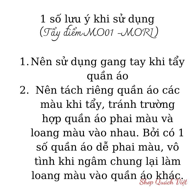 Tẩy quần áo MORI, tẩy vết cà phê, loang màu, nhựa cây (chất tẩy điểm MO01), Hộp 500g dạng bột