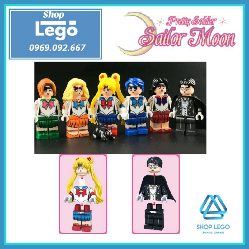 Xếp hình Sailormoon Mars Venus Mercury Jupiter Chiba Mamoru thủy thủ mặt trăng Lego Minifigures JY106